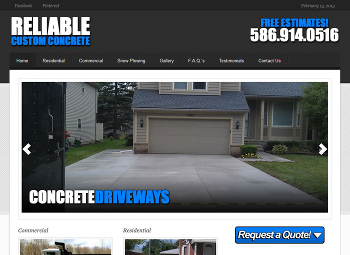 SEO Web Site Marketing Design for Concrete Company | Troy, MI 48098